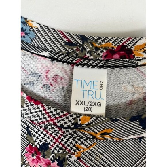 Retro Floral  Dress 2X Black Boho Western Classic Chic Preppy Cottagecore 80s - Picture 2 of 11